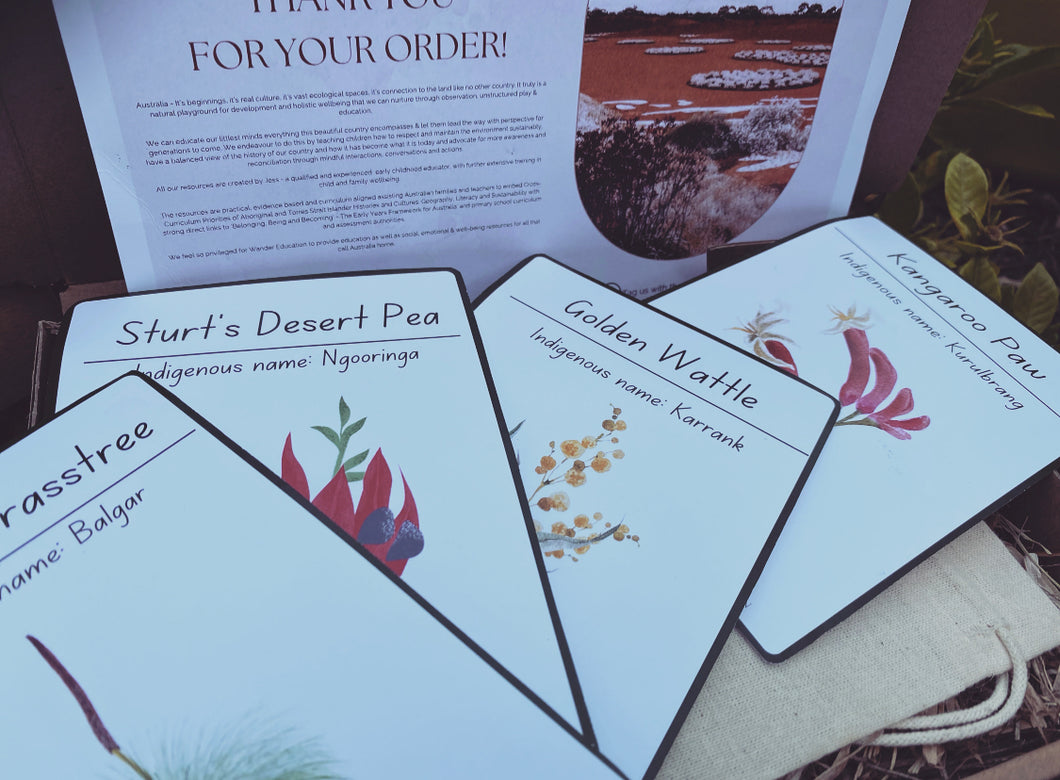 Australian Bush Flora Educational Flashcards - Printed Set